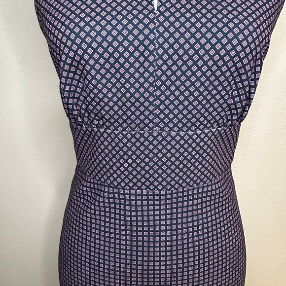 J. Crew 365 women's navy and pink sheath dress lined sleeveless size 0 - Picture 3 of 7
